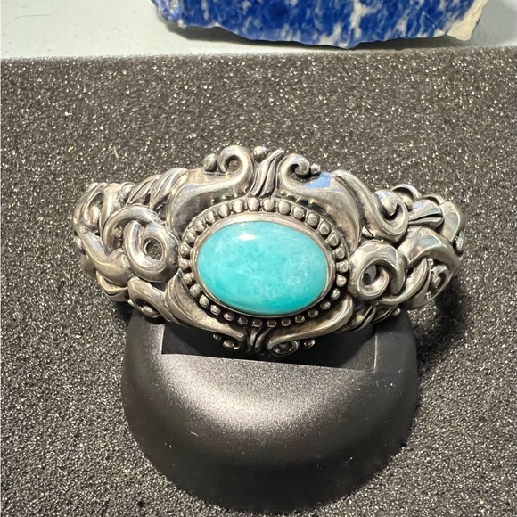 Carolynn Pollack Vintage Turquoise Relios Cuff Bracelets, sterling silver 925. - Picture 2 of 13